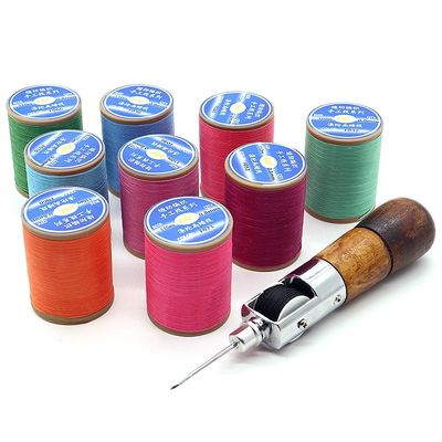Πολυεστέρα 0,8 mm επίπεδη κηροειδή νήμα για το χέρι ραφή δέρματος DIY μικρού ρολ χειροκίνητο νήμα