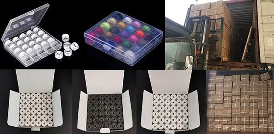 100% Πολυεστέρα Λευκό 75d/2 144pcs/box Μέγεθος L Πολυεστέρα Προεπικεφαλαιοποιημένο Νήμα για Έμβιτρο