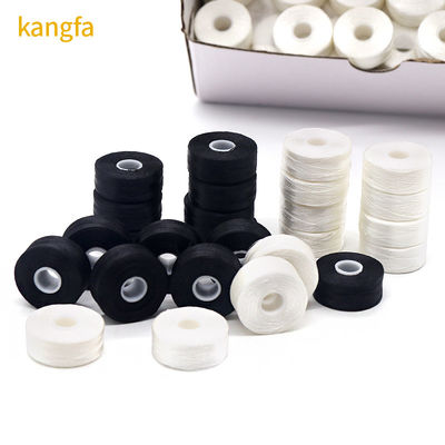 144pcs/Box Λευκό/Μαύρο 75D/2 100% Πολυεστέρα Προεπιστυλωμένα Σκουμπίδια Νήματα Τύπου L Λιγότερη πλευρά