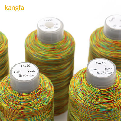 Υψηλής αντοχής 250g Polyester Bonded Thread 150D / 3 Tex45 σε πολυχρωματικό για εξατομικευμένο