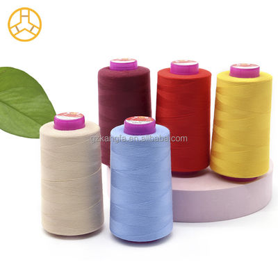 Χαμηλή MOQ 40/2 5000yds Polyester ραπτική κλωστή για μηχανική ραπτική με 100% Polyester