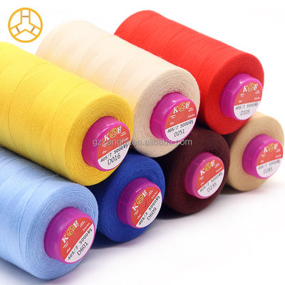Χαμηλή MOQ 40/2 5000yds Polyester ραπτική κλωστή για μηχανική ραπτική με 100% Polyester