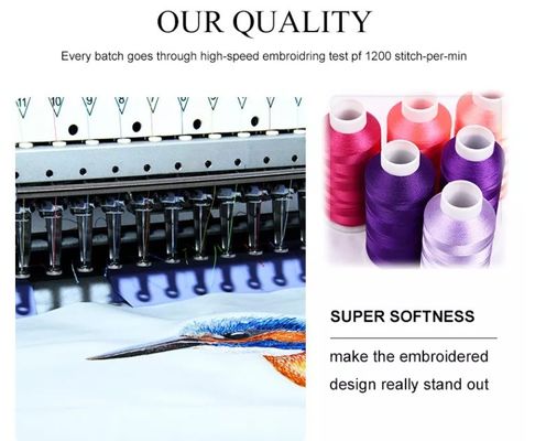 Χρωματισμένο χρώμα 720 χρώματα 4000 Yard Polyester κεντήματα νήμα για το σταυρό ραπτική μηχανή