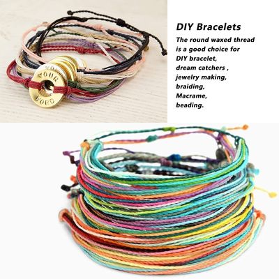 30g Ένα ρόλο στρογγυλό κηροειδές νήμα DIY χειροποίητο 0,65MM Δερμάτινο ραπτικό νήμα πολυεστέρα