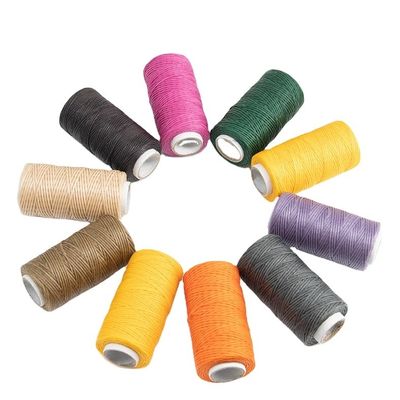 50M/Roll 0,6mm Χειροποίητο Σύρμα ράψιμο Flat Waxed νήμα για δερμάτινο χειροτεχνία παπούτσια τσάντα ζώνη
