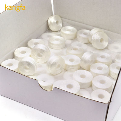 144pcs/box L type side less Λευκό 75D/2 100% Πολυεστέρα Προεπικεφαλιδωμένα Σκουμπιά Νήματα για Παπούτσια