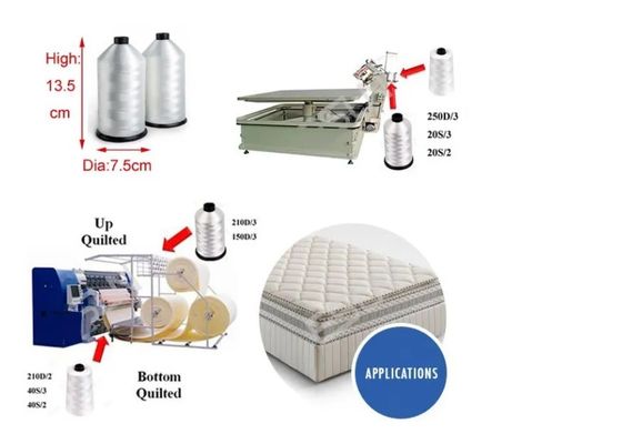 Λευκό 500g 40/2 κατώτατο νήμα για ράψιμο στρώματος 100% νήμα ράψιμο από πολυεστέρα
