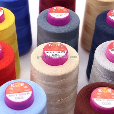 5000yds Νήμα ραπτικής μηχανής 100% Spun Polyester Νήμα ραπτικής 40/2 OEM ODM Αποδεκτό
