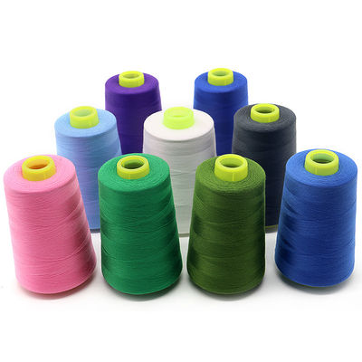 Χαμηλή MOQ 40/2 5000yds χρωματισμένο σπουν 100% πολυεστέρα ραπτική κλωστή για χειροποίητο πλέξιμο ανθεκτική